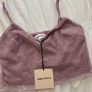 Superdown sheer crop 💜
